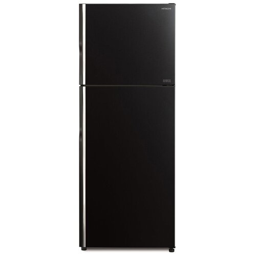 Двухкамерный холодильник Hitachi R-VG 472 PU8 GBK чёрное стекло
