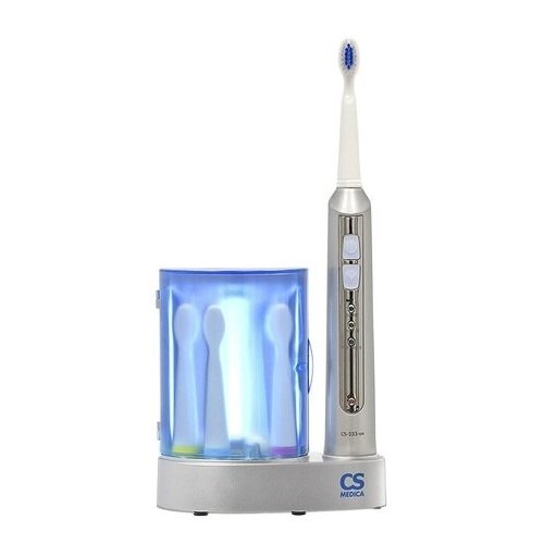 Электрическая звуковая зубная щетка CS Medica CS-233- uv (с ЗУ и ультрафиолетовым дезинфектором)