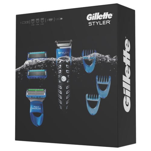 Gillette Подарочный набор Gillette Styler + 3 сменных кассеты + 3 насадки