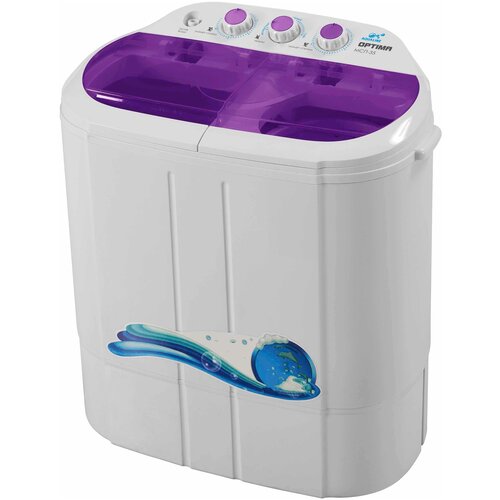 Активаторная стиральная машина Optima МСП-35 (белая крышка с фиолетовыми окнами)