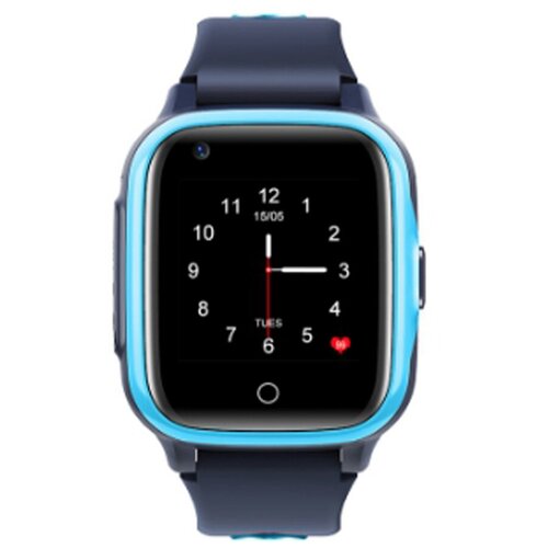 Детские водонепроницаемые GPS часы Smart Baby Watch Wonlex KT15 4G черно- голубые с вибро и видеозвонком