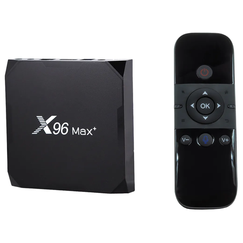 Комплект: Смарт ТВ приставка X96 Max Plus 4/64 ГБ Android 9.0 + Беспроводная клавиатура Air Mouse M8 с гироскопом и голосовым управлением
