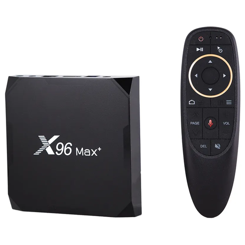 Комплект: Смарт ТВ приставка X96 Max Plus (Amlogic S905X3) 4/64 ГБ Android 9.0 Ethernet 10/100/1000 + Пульт c голосовым управлением G10 Air Mouse