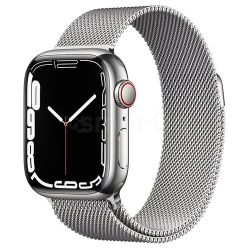 Умные часы Apple Watch Series 7 GPS + Cellular MKHX3FD/A 41мм Silver Stainless Steel Case with Silver Stainless Steel Milanese Loop