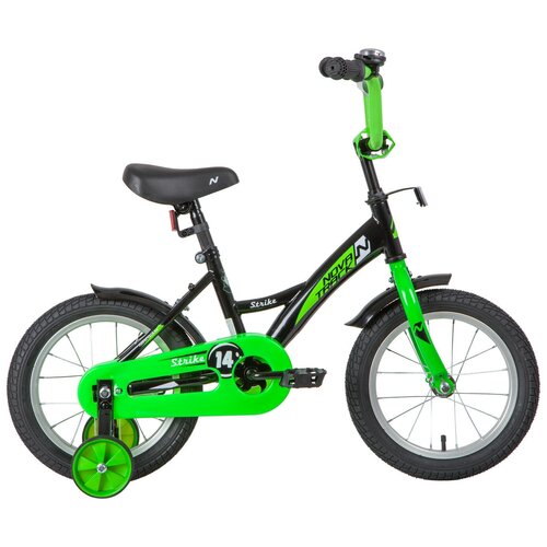 Детский велосипед NOVATRACK Strike 14 (2020) Черный-зеленый