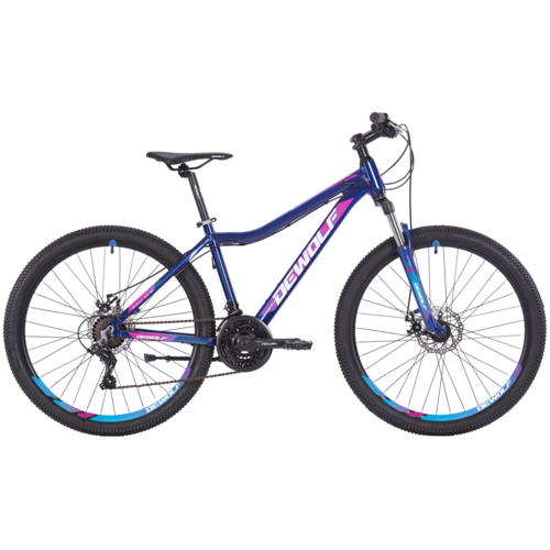 Женский велосипед Dewolf Ridly 20 W (2021) 16" Черно-фиолетово-синий (151-165 см)