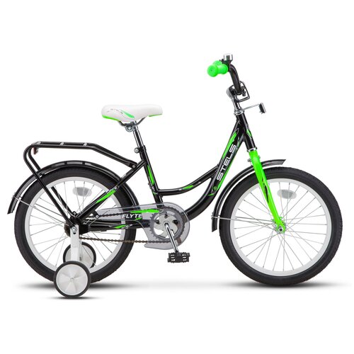 Детский велосипед STELS Flyte 14 (Z011) чёрный/салатовый