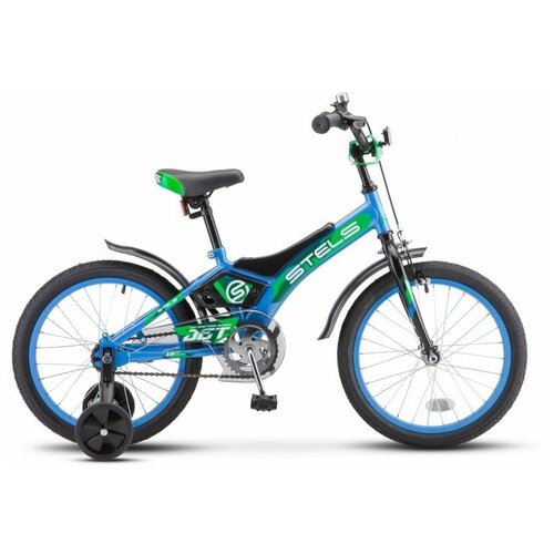 STELS Детский велосипед Stels Jet 16 Z010 (2020) 9 голубой/зеленый (требует финальной сборки)