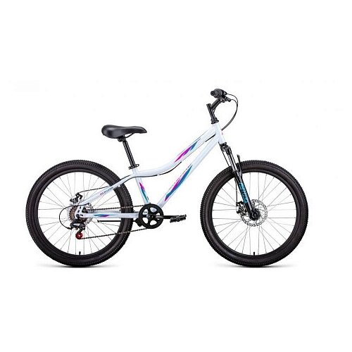 Велосипед горный хардтейл хардтейл FORWARD IRIS 24 2.0 disc 24" 12" белый/розовый RBKW17N46006 2021