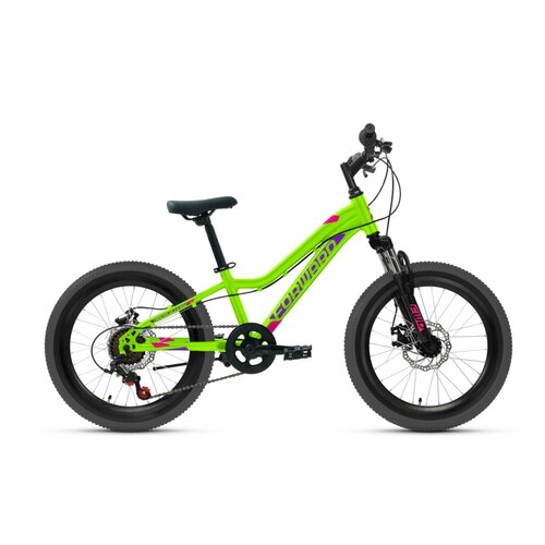 Велосипед FORWARD Twister 20 2.0 Disc-21г. (ярко-зеленый-фиолетовый)