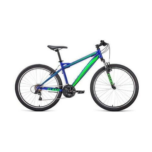 Велосипед Forward Flash 26 1.0 (2022) 19" синий/ярко-зеленый RBK22FW26660
