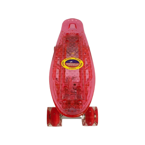Пенни борд / Круизер / Скейт /Детский скейтборд / Детский пенни борд/Прозрачный красный LED ударопрочный