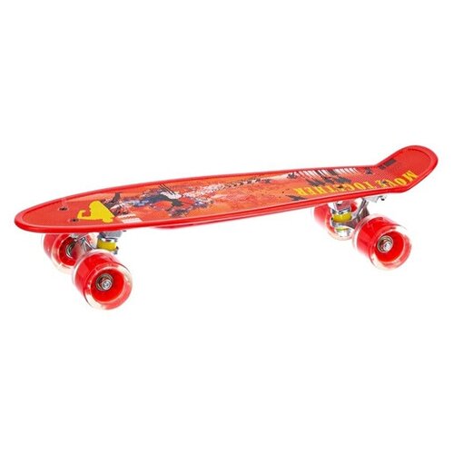Скейтборд пластиковый с принтом/широкие колеса PU со светом/ пенниборд /скейтборд детский