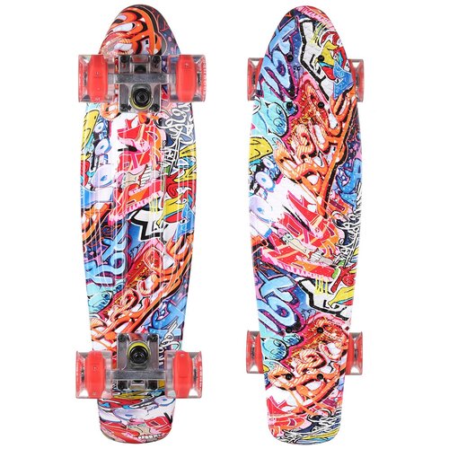 Пенни борд Fish Skateboards 22" Граффити/Валд/LED