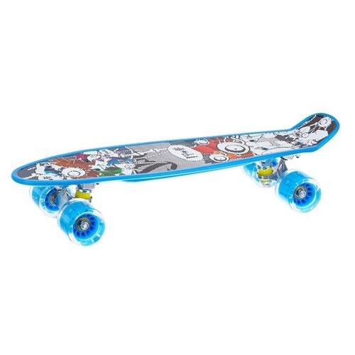 Скейтборд пластиковый с принтом/широкие колеса PU со светом/стойка алюминиевая/скейтборд/скейтборд детский