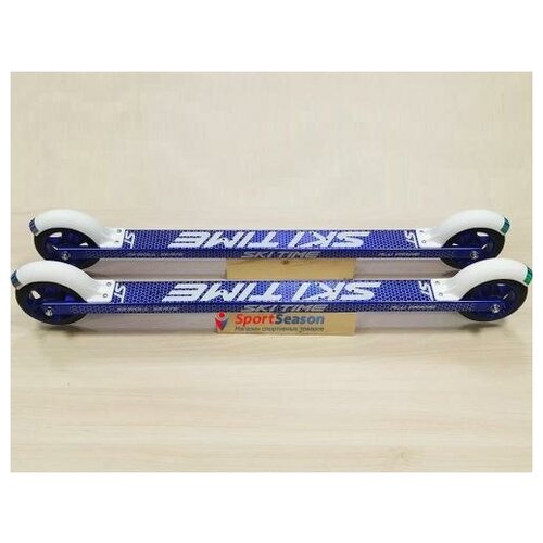 Лыжероллеры Ski Time (профиль 620 мм) коньковые колесо №3 каучук 100 мм синий/белый
