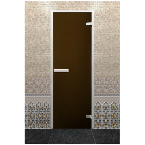 Дверь для бани "Хамам Лайт бронза матовая". 2000х800 мм