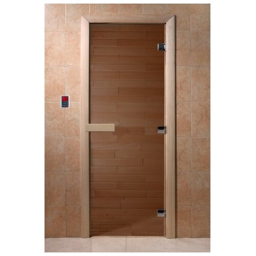 Дверь для бани и сауны стеклянная«Бронза» 190 × 70 см
