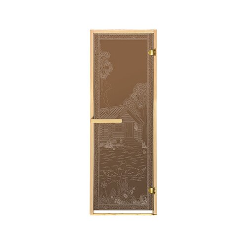 Дверь из стекла «Банька в лесу»1