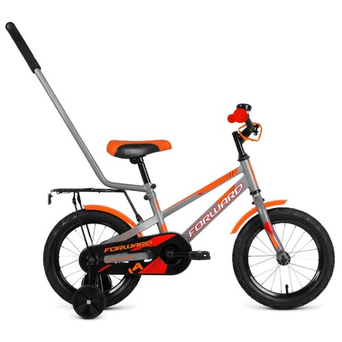 Велосипед FORWARD METEOR 14 (1 ск.) 2020-2021 серый/оранжевый