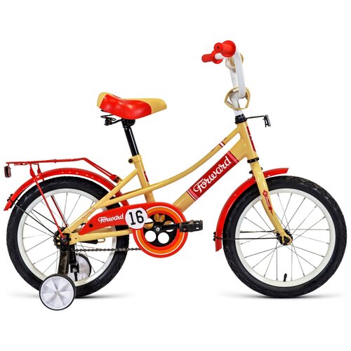 Детский велосипед Forward Azure 16 (2021) бежевый/голубой (требует финальной сборки)