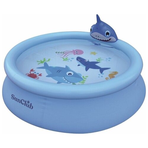 Детский надувной бассейн Jilong Shark 3D Spray Pool 190×47