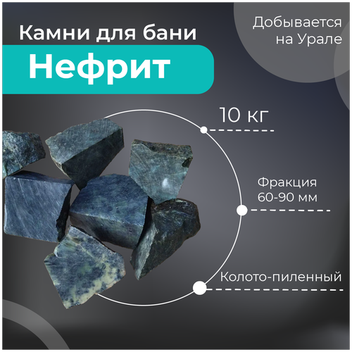 Камень для бани и сауны ERKKIA "Нефрит" колото-пиленный (ведро 10кг)