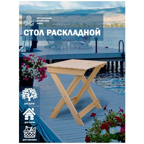 EVITAmeb / Стол складной для сада 800х560 / стол туристический / стол обеденный / стол для дачи / раскладной стол / массив липы