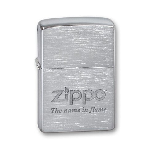 Зажигалка Zippo Name in flame с покрытием Brushed Chrome