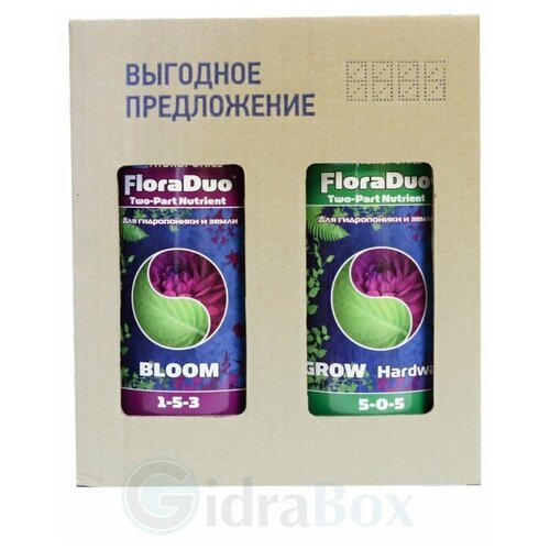 Комплект удобрений DualPart HW для жесткой воды (Flora Duo Grow+Flora Duo Bloom) 2x1 л
