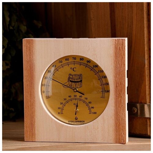 Термогигрометр для бани и сауны деревянный