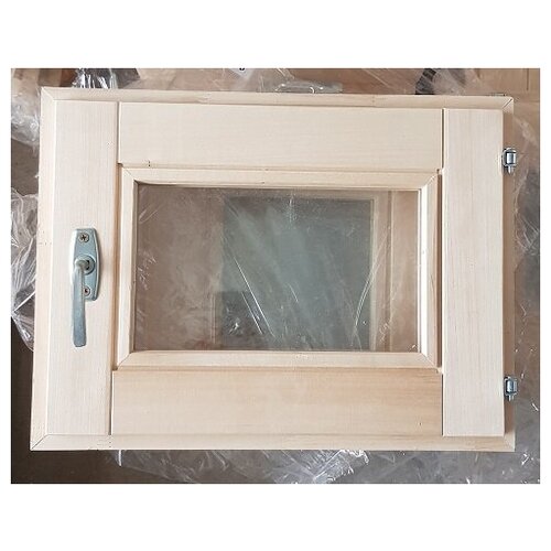 Окно для бани из липы "финское" со стеклопакетом 40х60 см