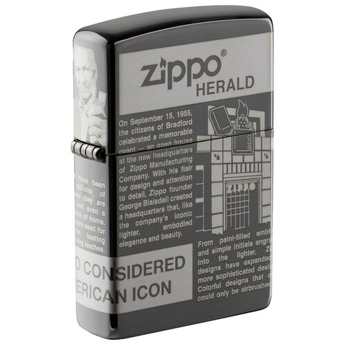 Зажигалка Zippo Classic Black Ice Чёрная-Глянцевая