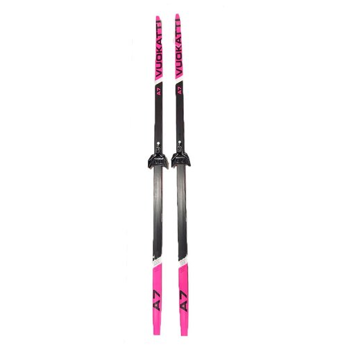 Лыжный комплект VUOKATTI / Беговые лыжи 180 см с креплением 75 мм Wax цвет Black/Magenta