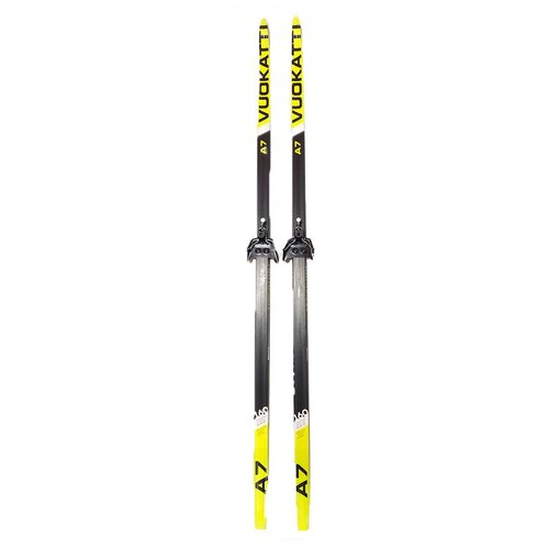 Лыжный комплект VUOKATTI / Беговые лыжи 185 см с креплением 75 мм Step цвет Black/Magenta