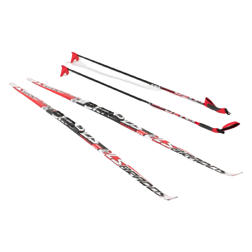 Лыжный комплект STC с креплением NNN (Rottefella) с палками 150 STEP Brados LS Red