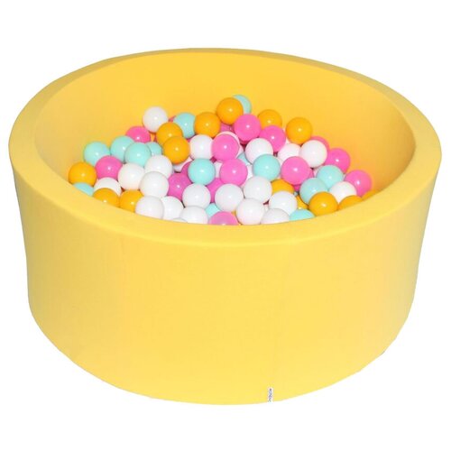 Сухой игровой бассейн “Лимонная жвачка” желтый 100х40 см с 200 шариками: желтый