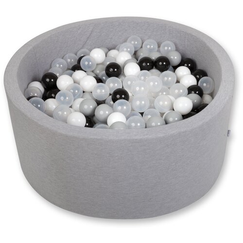 Сухой игровой бассейн “Морская пена” серый выс. 40см. с 200 шарами в комплекте: белый