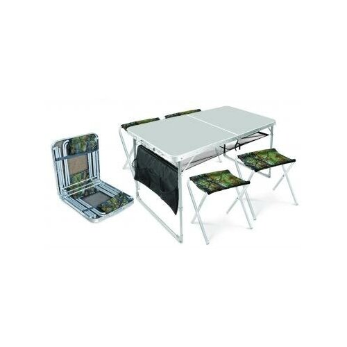 Комплект Ника ССТ-К3 стол+4стула (ССТ-К3/1 металлик)