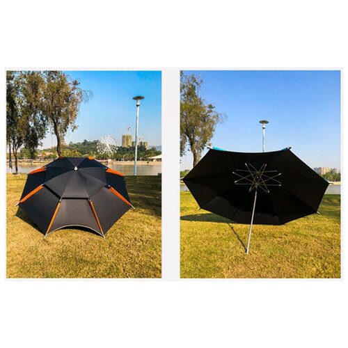 Большой пляжный зонт от солнца LUXLINE зонт для рыбалки складной пляжный зонт Диаметр 240 см черный
