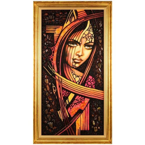 Картина янтарная "Индианка" 40 х 80 см