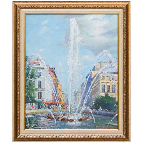 Картина маслом "Адмиралтейский фонтан" Некрасов