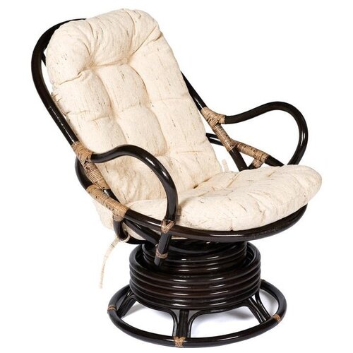 Кресло вращающееся TetChair "FLORES" 5005 /с подушкой/ Antique brown (античный черно-коричневый)