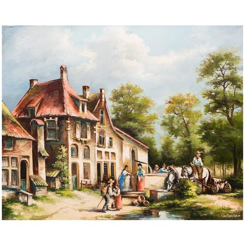 Картина маслом "Лето в голландской деревне" Новицкий
