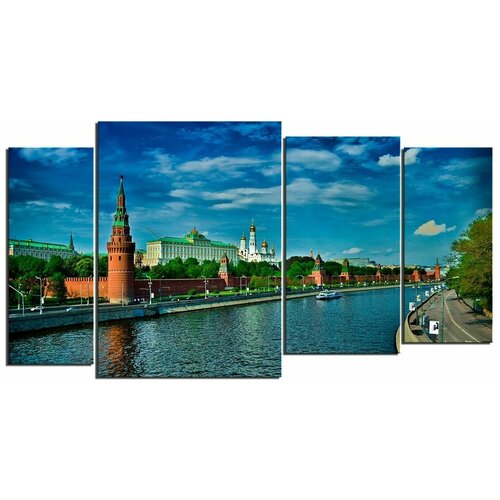 Модульная картина на Стекле - "Кремль Москва"