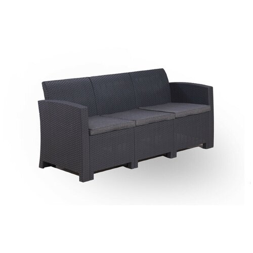 Пластиковый трехместный диван LF Life 3 (Подушки: темно-серый