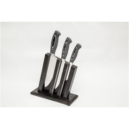 Набор кухонных ножей "Кухня g10" на подставке из массива ясеня