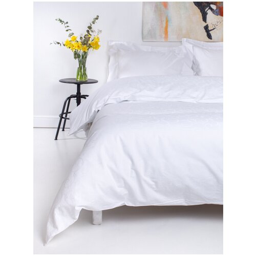 Комплект постельного белья дизайн ELEGANT сатин цвет белый