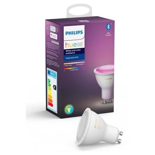 Умная лампа Philips Hue White and Color Ambiance Bluetooth GU10 4