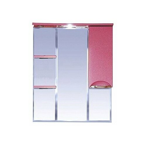 Зеркало-шкаф Misty Жасмин 85 правый (свет) розовый